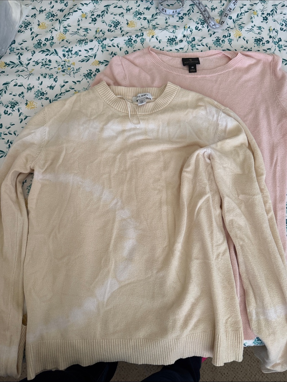 Two-Pack Women’s Sweaters — Cream & Pale Pink